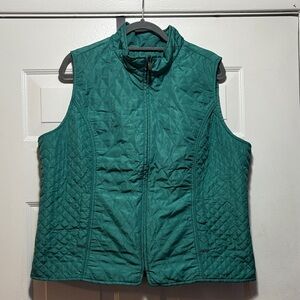 Christopher & Banks Emerald Green Quilted Vest